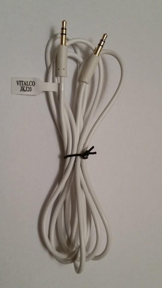 Kabel stereo jack 3.5 wtyk-wtyk prosty, biały 0.5m - 2880